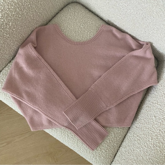 NWT Banana Republic Lightweight Cashmere Twist-Back Sweater 'Dusty Rose Pink' XS - Picture 4 of 9